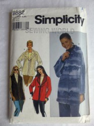 8882 SLVS OR NOT REVERSE COLLAR/HOOD JACKET, VEST PATTERN XS-M
